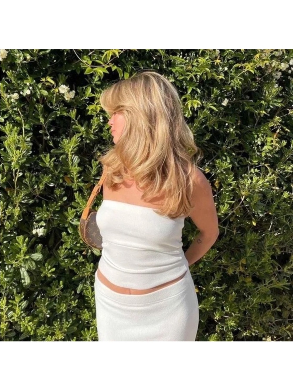 Djerf Avenue Tube Top Terry Sugar Ivory White NEW